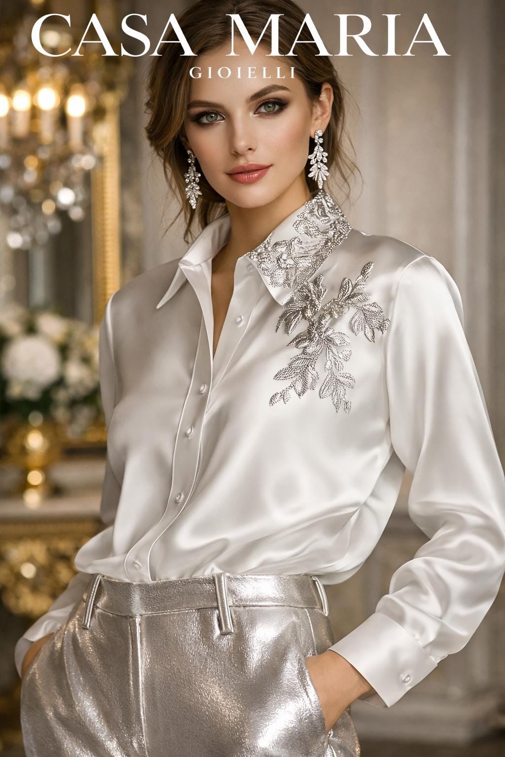 Argento Botanico Blouse | Essence of modern Aristrocracy | Casa Maria Gioielli