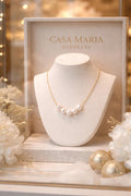 24K Gold Freshwater Pearl Necklace | Casa Maria Gioielli