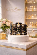 Pochette Nobiltà Black & Gold Embellished Evening Clutch by Casa Maria Gioielli