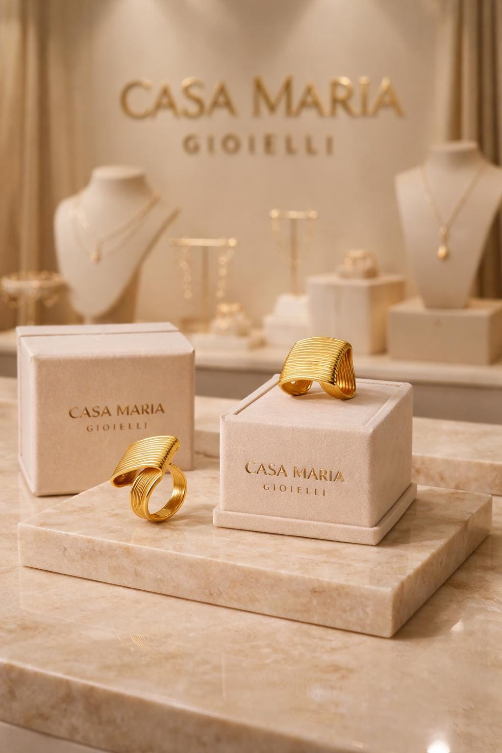 Anello Avvolta Ring | 18K Vermeil Gold | Non-Fading | Luxurious Look | Casa Maria Gioielli