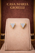 Triangolo di Luce Stud  | 14K Yellow Gold | Natural Diamonds 0.20 CTW | Casa Maria Gioielli