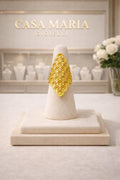 Fiore Dorato Ring  | 24K Hollow Yellow Gold | True Italian Celebration | Casa Maria Gioielli