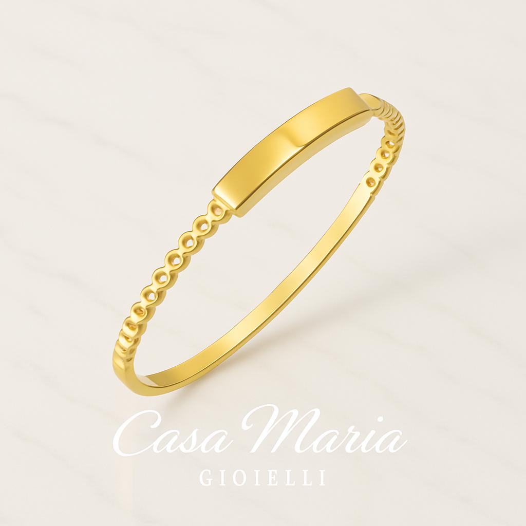 14K Solid Gold Minimalist Ring: Dainty Stackable Band