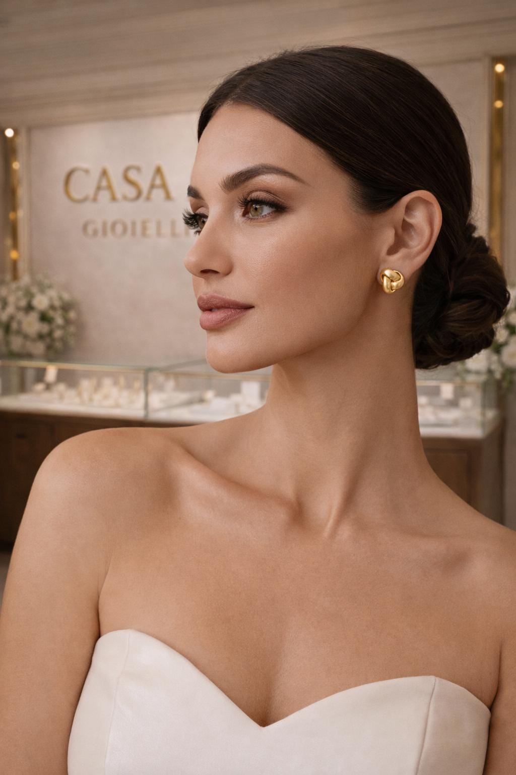 Nodo Raffinato Studs | 10K Solid Gold Knot Stud Earrings | Casa Maria Gioielli