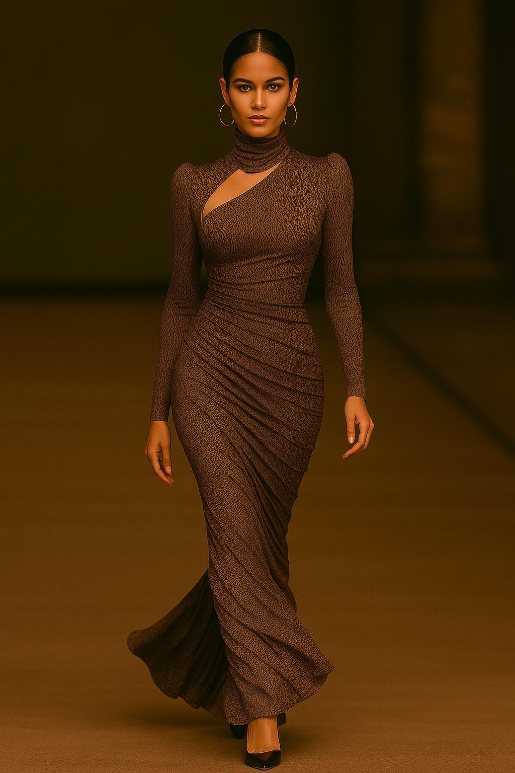 Leopardo Scultoreo Dress Fierce Sophistication Blend of Power, Allure and Sculptural