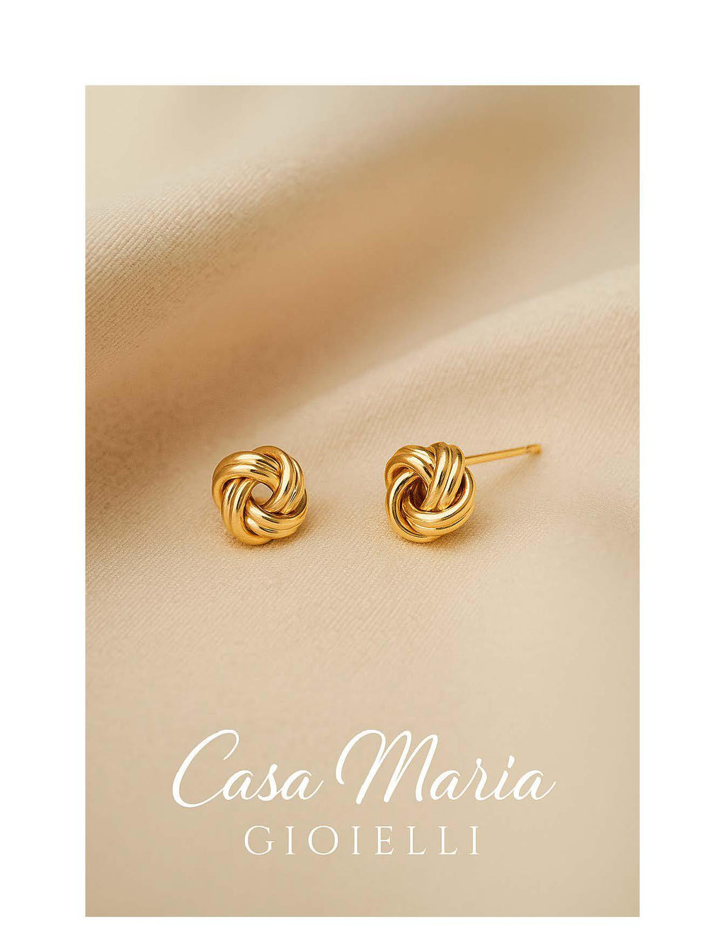 Orecchini Nodo dell’Amore Studs | 14K Solid Gold | Casa Maria Gioielli