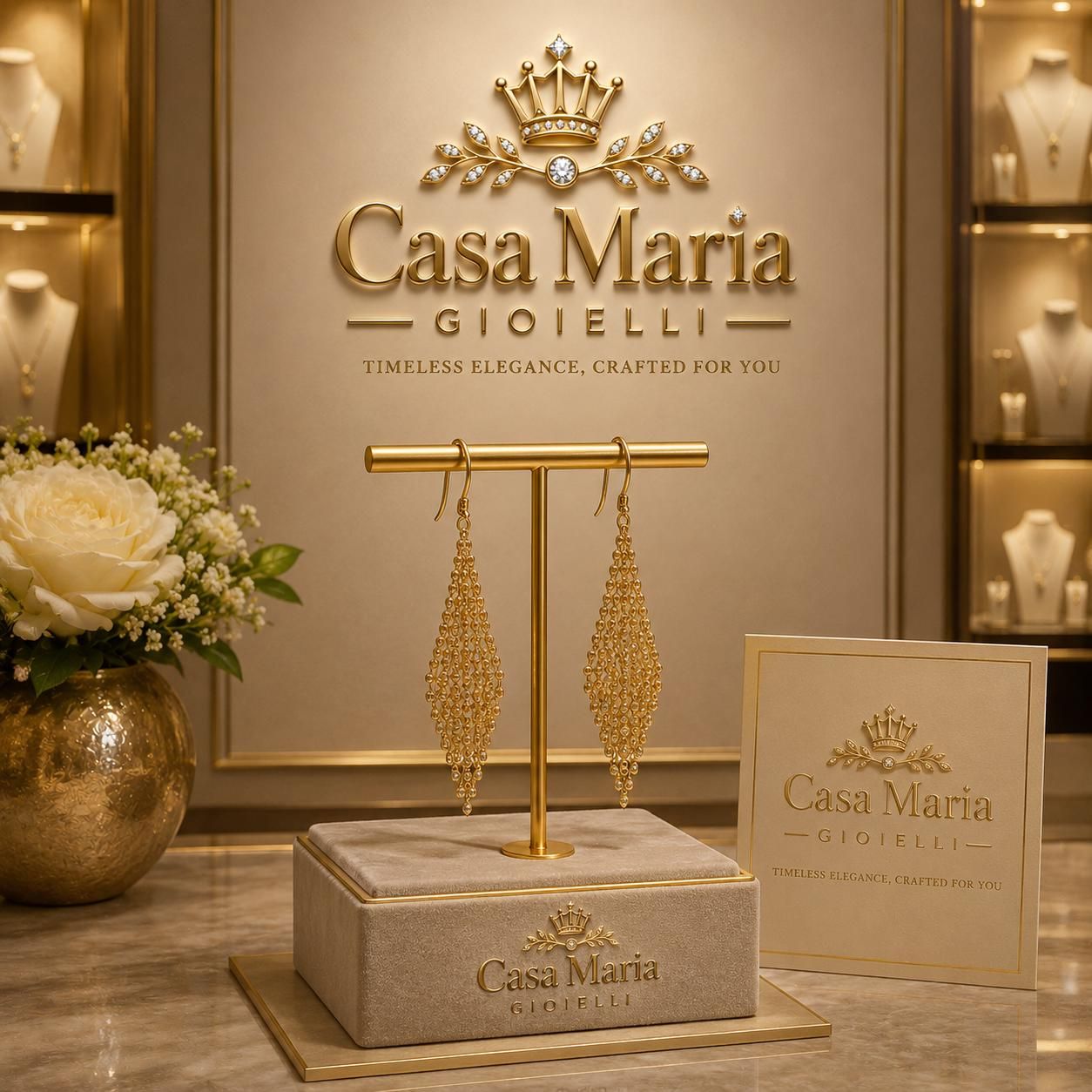 Frangia Regale | 18K Solid Gold Fringe Dangles | Casa Maria Gioielli