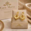 Cuore Imperiale | 18K Gold Heart Hoop Earrings | Casa Maria Gioielli