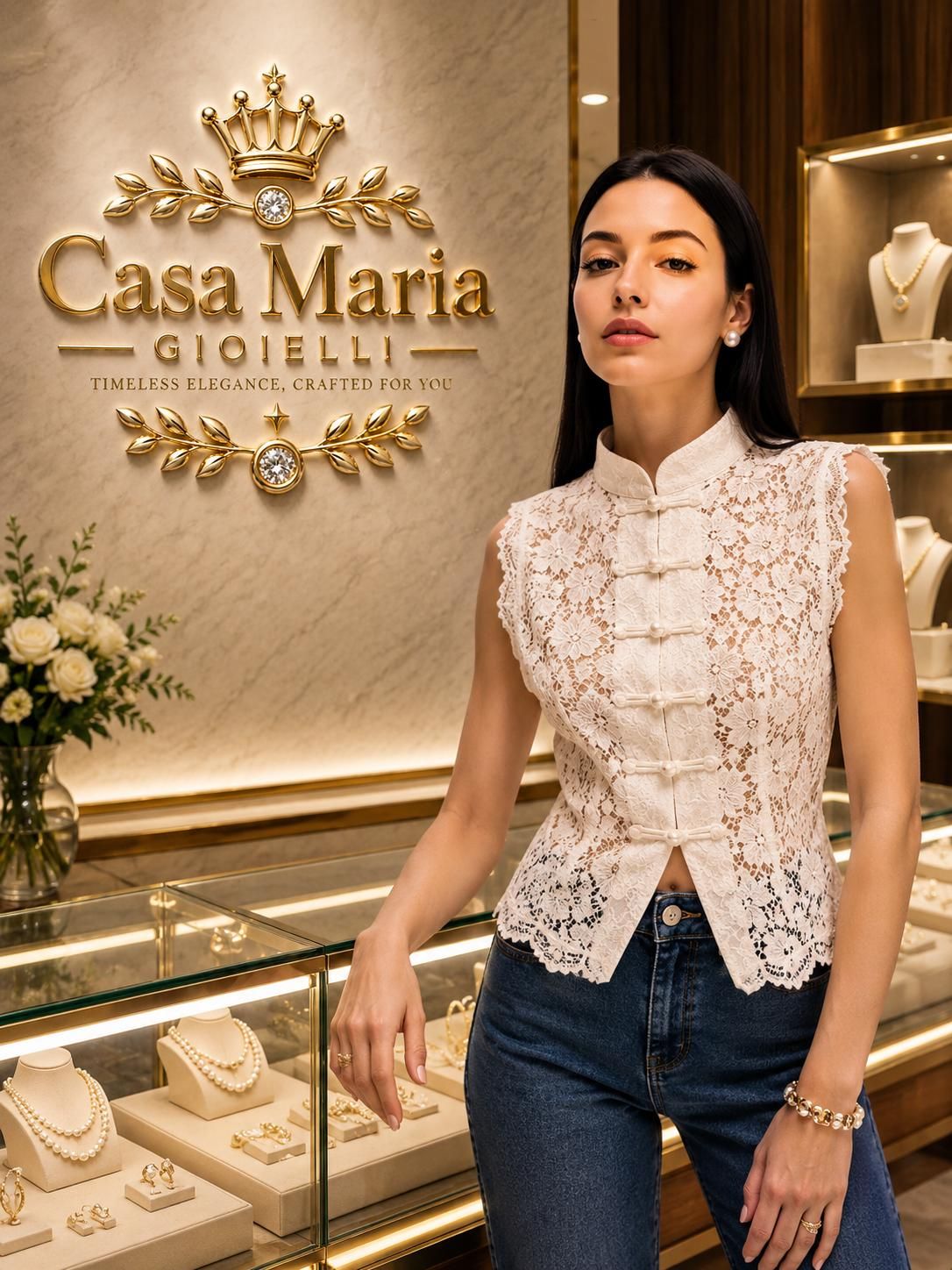 Camicia Fior Di Velluto Blouse Romantic Silhouette by Casa Maria Gioielli