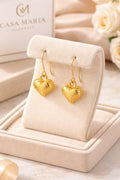 Cuore Classico Earrings | 24K Hollow Yellow Gold | Casa Maria Gioielli