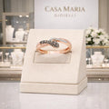 10K Rose Gold Diamond Ring | Champagne & White Pavé