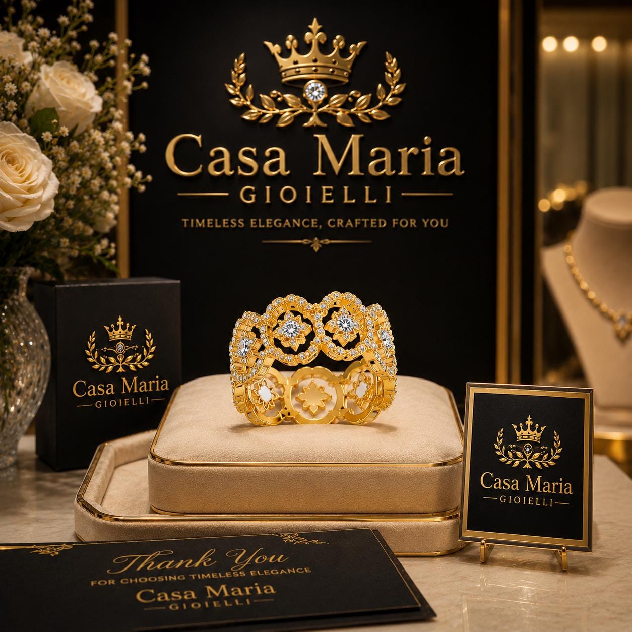 Italian Sterling Silver Earrings | 14K Gold Plated, Lab Diamonds, Casa Maria