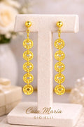 Orecchini “Luce Intrecciata” Dangle | 24K Hollow Yellow Gold | Casa Maria Gioielli