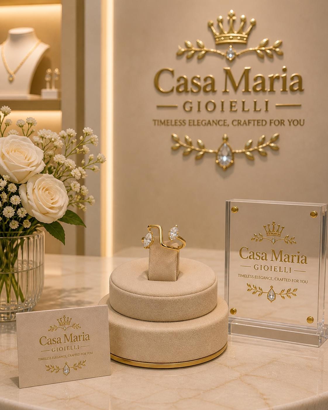 Anello “Duetto di Luce Ring | 925 Sterling Silver | Lab Grown Diamonds | Casa Maria Gioielli