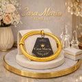 Fior di Scaglia Bangle | 24K Hollow Yellow Gold | Casa Maria Gioielli