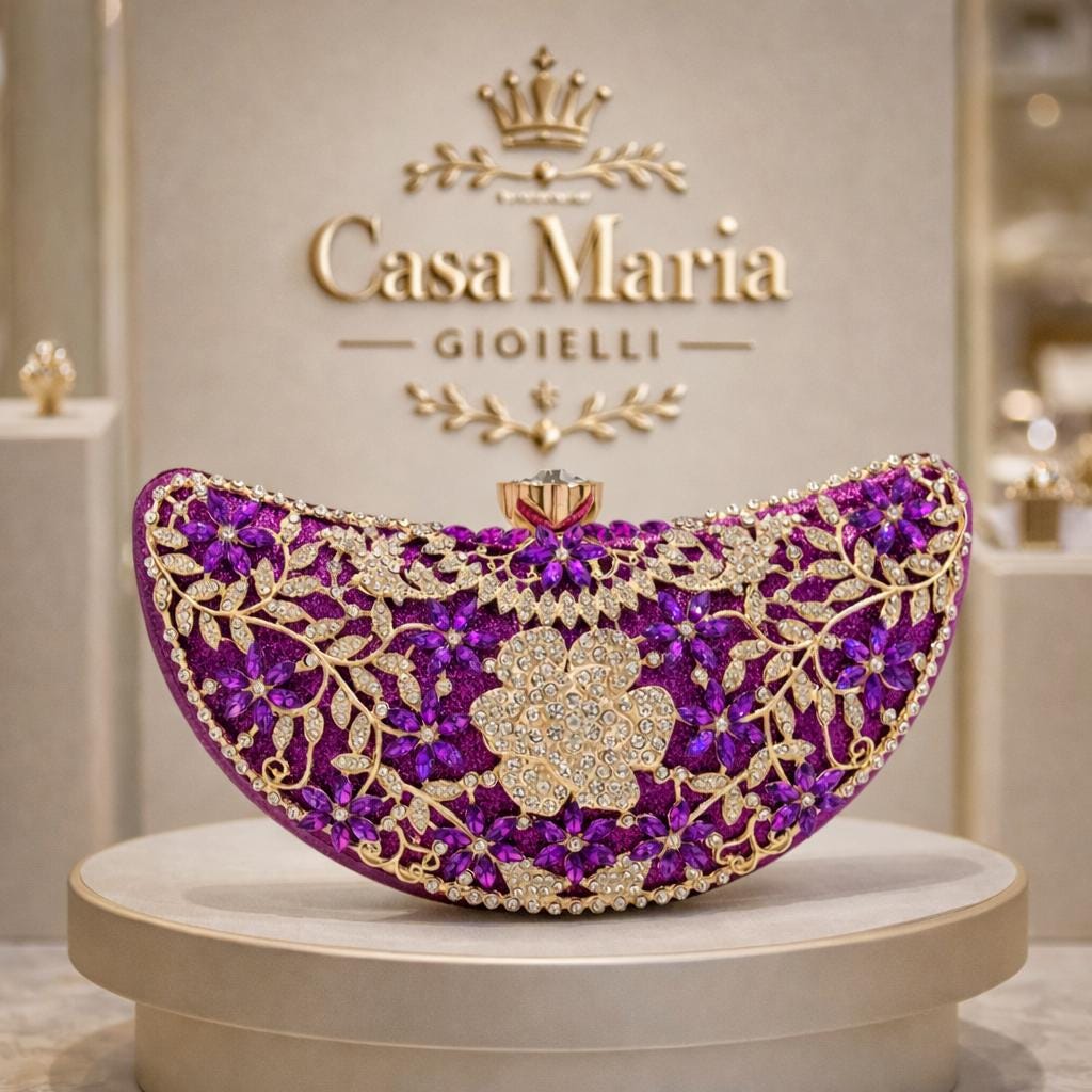 Clutch “Regina Fiorita | Radiant Floral Motif Blooms by Casa Maria Gioielli