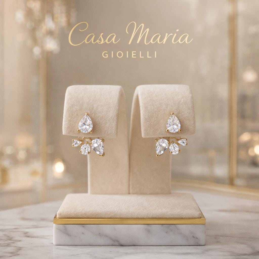 Brillantezza Eterna Diamond Studs | 18K Vermeil Gold | Lab Grown Diamonds | Casa Maria Gioielli