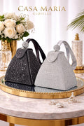 Borsa Gioiello Cristallo Clutch | Sculptural Rhinestones Movement | Casa Maria Gioielli