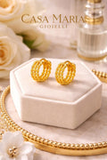 Abbraccio d' Oro Huggies | 24K Hollow Yellow Gold | Casa Maria Gioielli