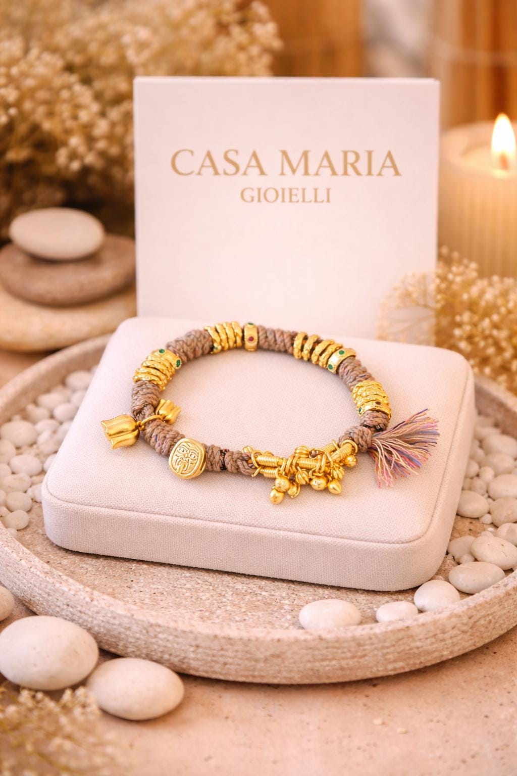 Aura di Abbondanza Bracelet | 24K Hollow Yellow Gold | Casa Maria Gioielli