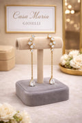 Brilla Diamond Drop Earrings | 14K Yellow Gold | Lab Grown Diamonds |Casa Maria Gioielli