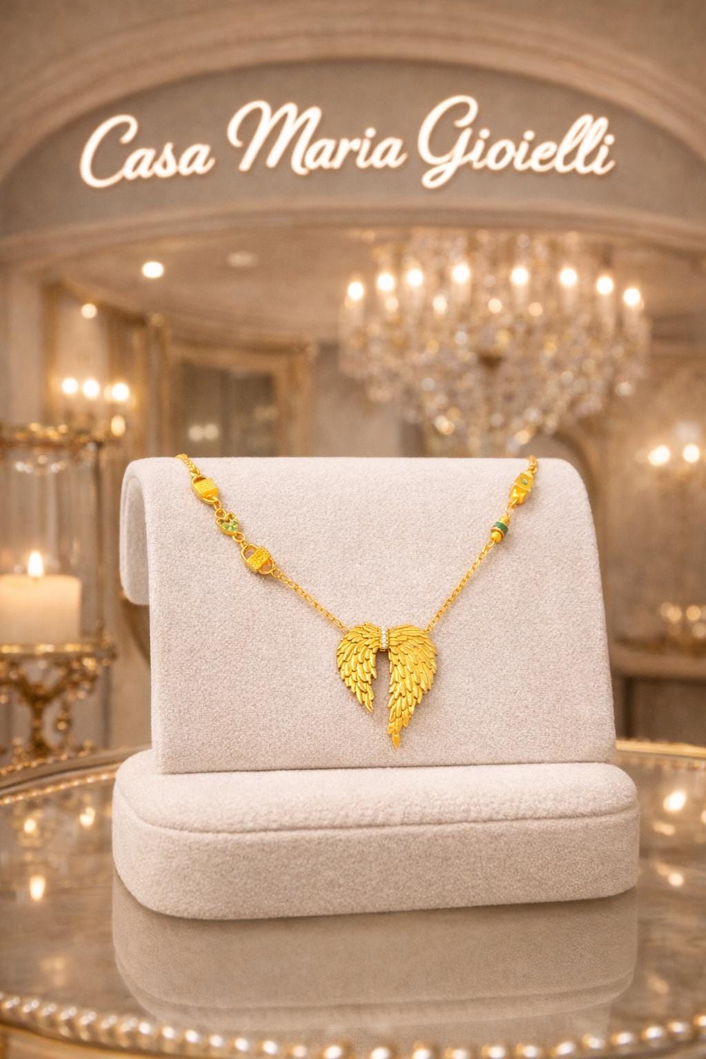 Ali Eterne Necklace | 24K Hollow Yellow Gold | Casa Maria Gioielli