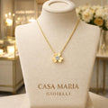 Fiore di Luce Necklace | 24K Hollow Yellow Gold | Lab Grown Diamond Casa Maria Gioielli
