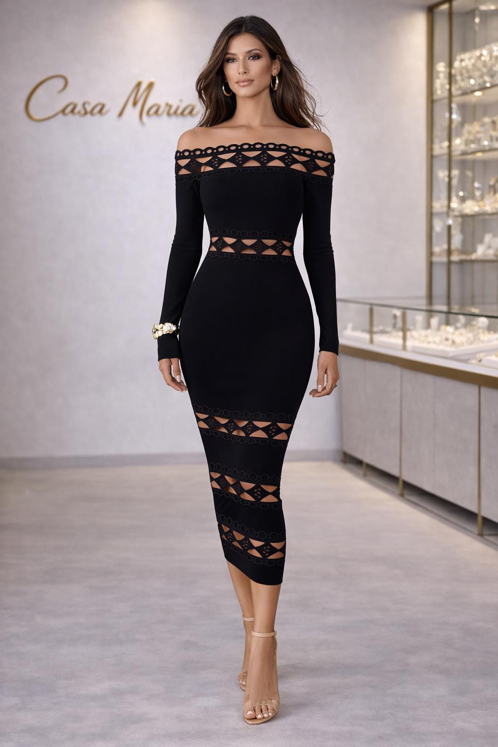 Abito Notte Elegante Dress | Evening Gown Italian Sophistication by Casa Maria Gioieli