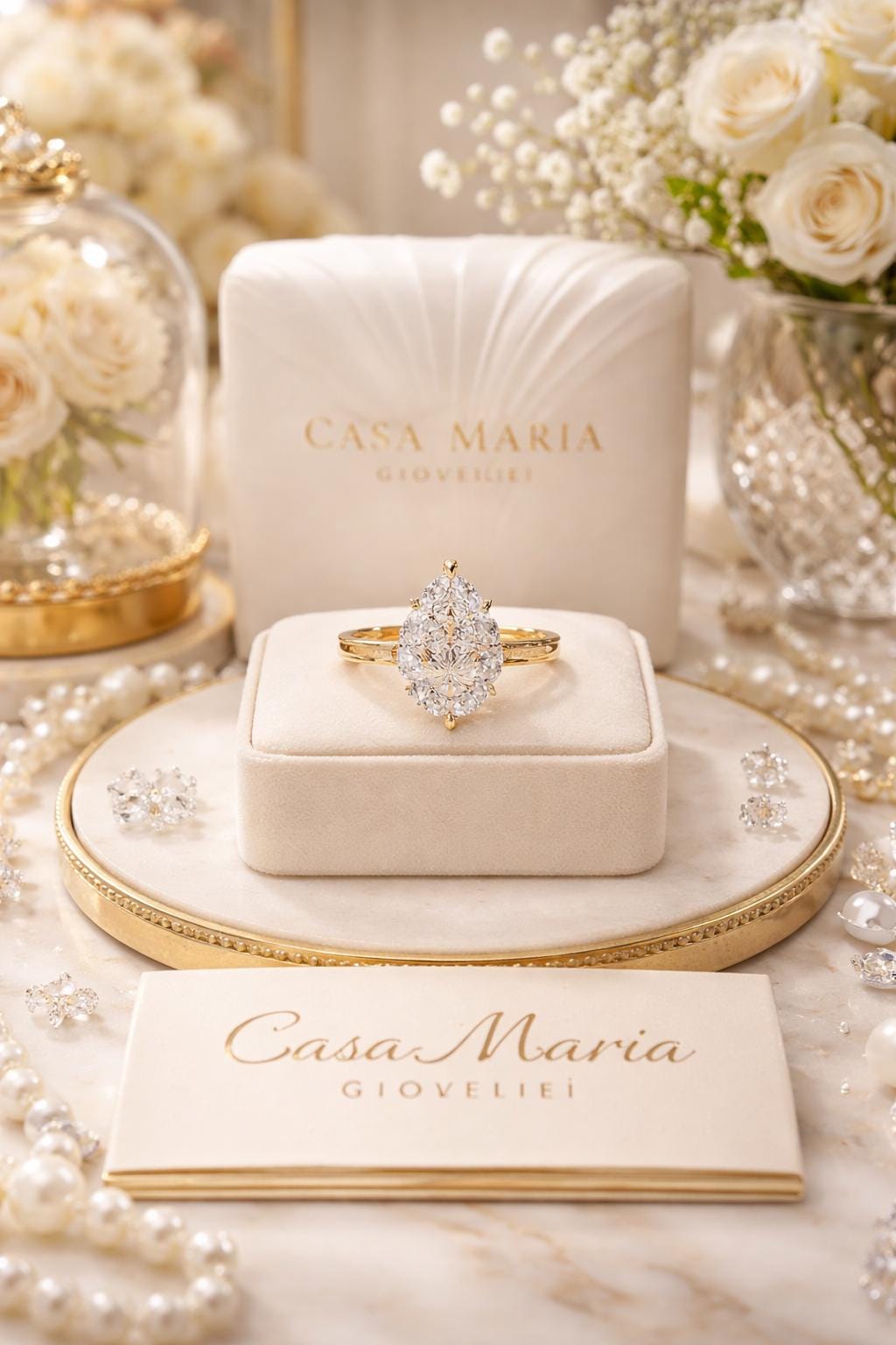 2ct Pear-Cut Lab-Grown Diamond Engagement Ring | 10K Yellow Gold