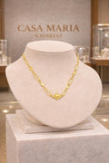 Parure" Necklace Tempo | 24K Gold Hollow-Carved | Glossy Matte Contrast | Casa Maria Gioielli