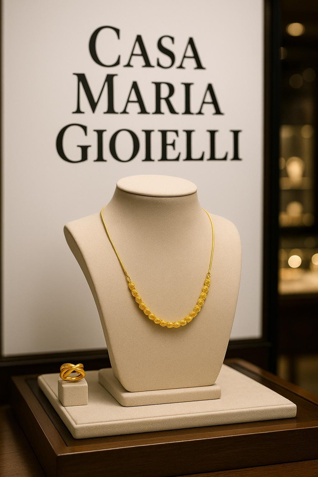 Collana Oro Tessuto Elegance | 24K Yellow Hollow Gold | Masterful Expression | Casa Maria Gioielli