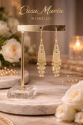 Orecchini “Rombo d’Oro” Drop | 18K Yellow Gold Earrings | Casa Maria Gioielli.
