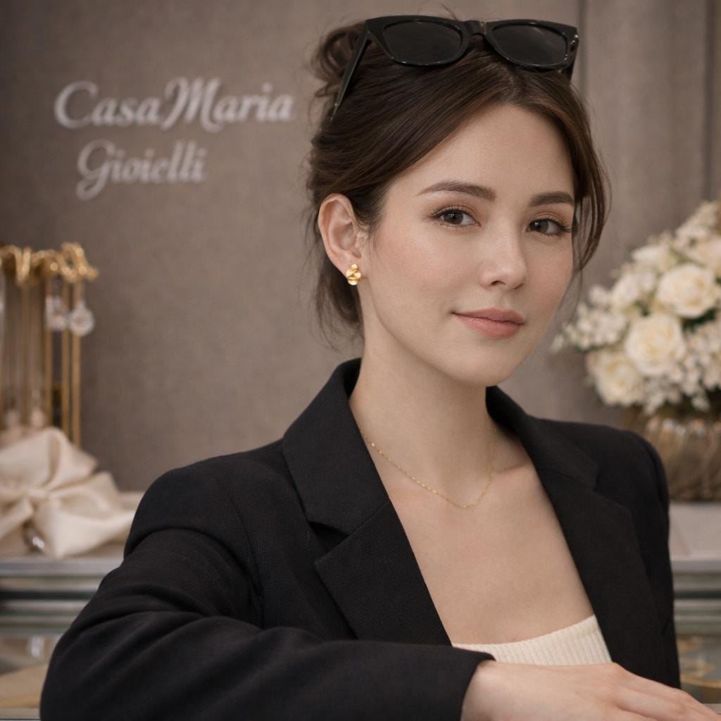 Armonia Studs-Harmony & Balance | 24K Hollow Yellow Gold Earrings AU999 | Casa Maria Gioielli