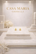 Goccia Splendente Studs | 24K Hollow Yellow Gold | Lab Grown Diamonds | Casa Maria Gioielli
