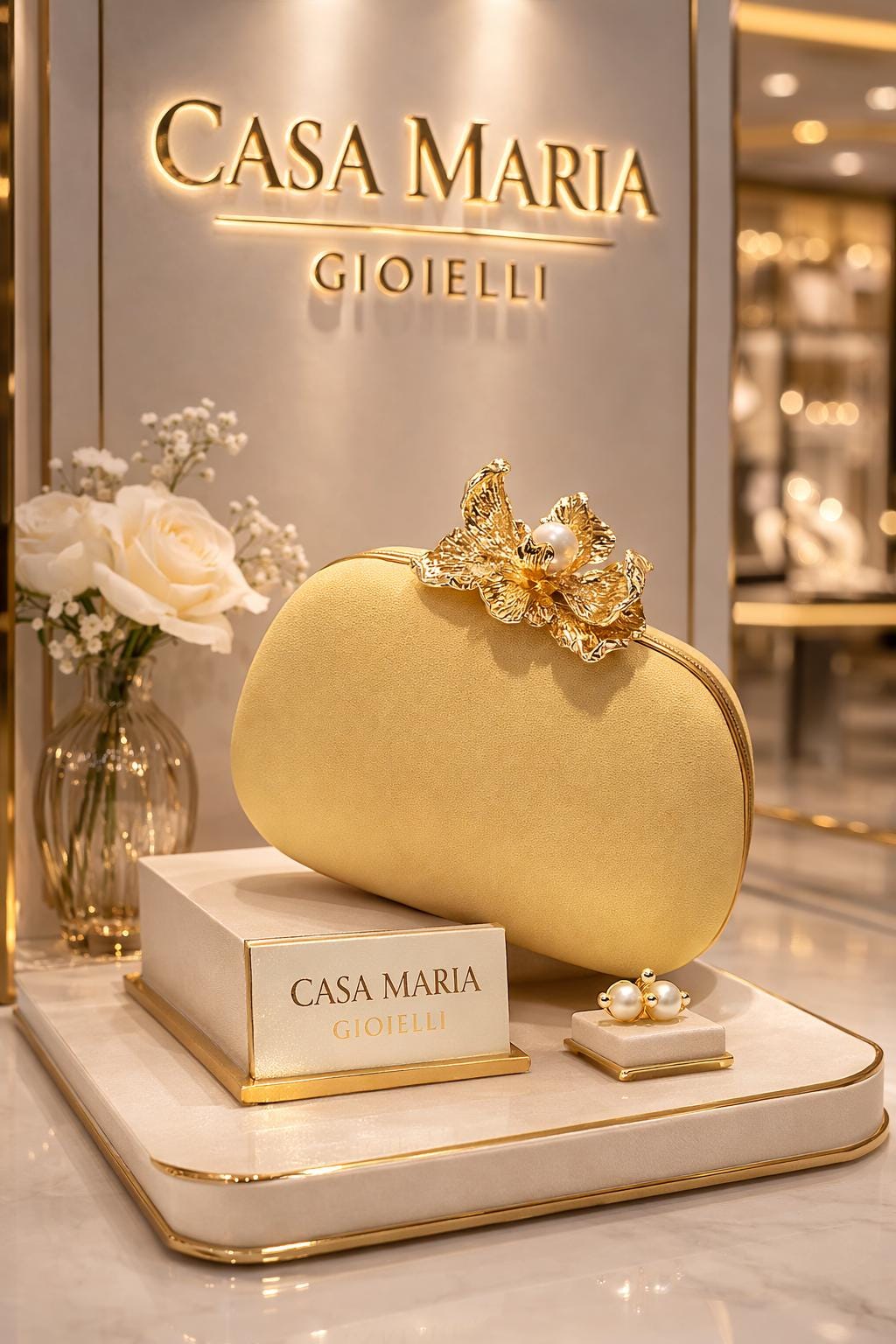 Fiore d’Oro Evening Clutch |  Timeless Sophistication | Casa Maria Gioielli