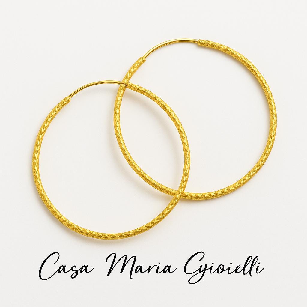 Stelle Dorate Hoops | 24K Hollow Gold AU999 5K Real Gold  | Casa Maria Gioielli
