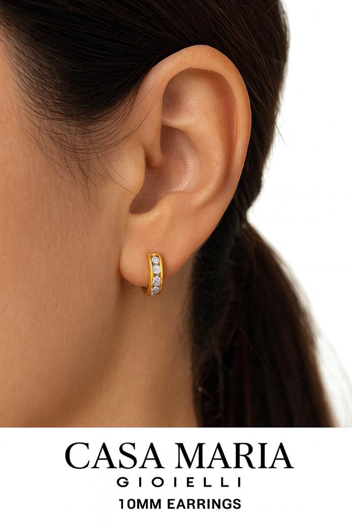Abbraccio di Diamanti Hoops – 14k Real Gold - Lab Grown Diamonds - Casa Maria Gioielli