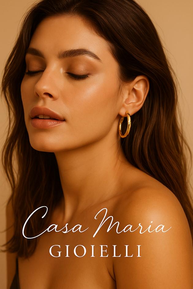 Cerceaux Dorati Hoops Earrings  - 10K Yellow Gold Hoop Earrings – Casa Maria Gioielli
