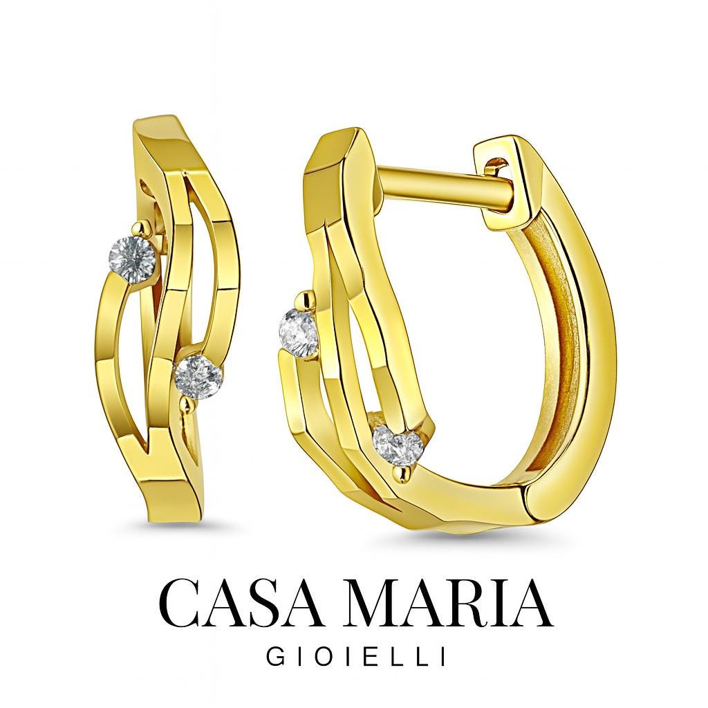 Splendore Quotidiano Hoops – 14k Yellow Gold - Lab Grown Diamonds - Casa Maria Gioielli  Orecchini Collection