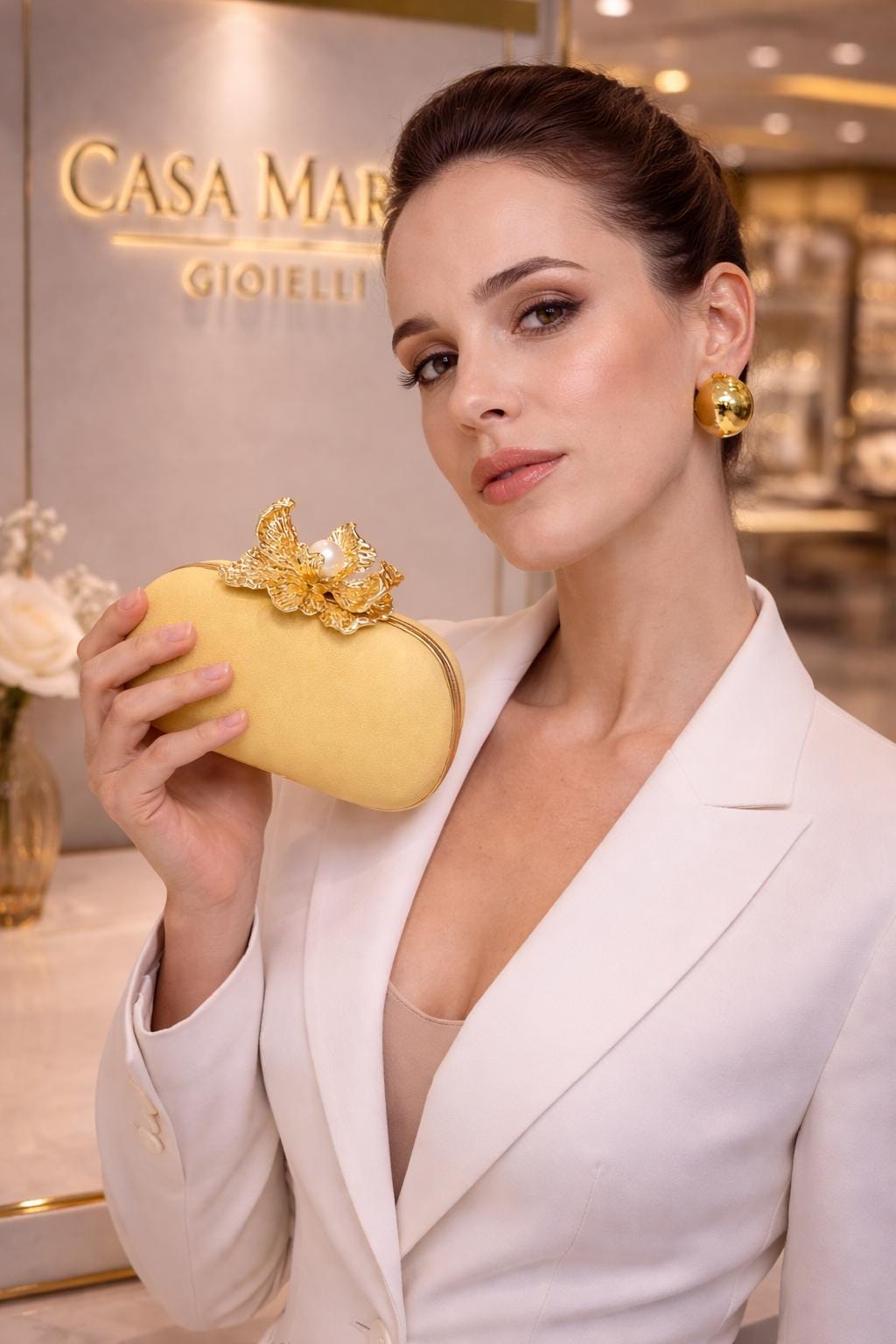 Fiore d’Oro Evening Clutch |  Timeless Sophistication | Casa Maria Gioielli