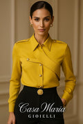 Camicia Scultorea Blouse | Italia Eleganza | Asymmetrical Button-Down Blouse | Casa Maria Gioielli