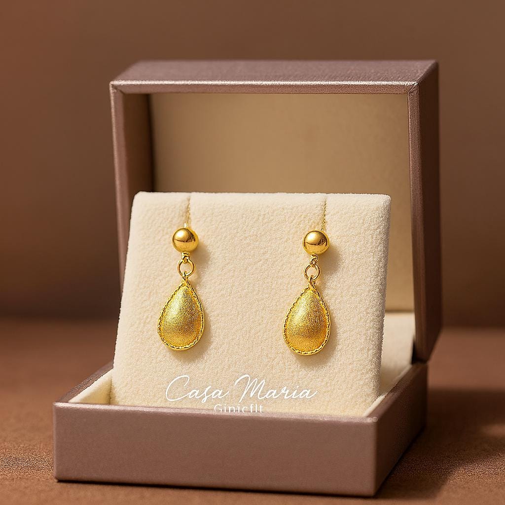Lustro 24K Drops Earrings | Hollow Yellow Gold | AU9999 | Casa Maria Goieilli