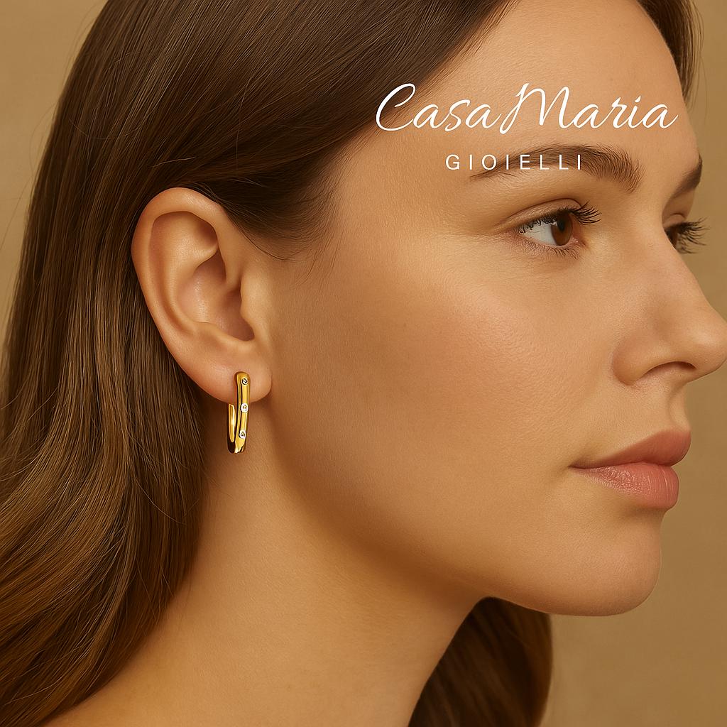 Gold Huggies: 14K Gold Plated Sterling Silver Hoop Earrings