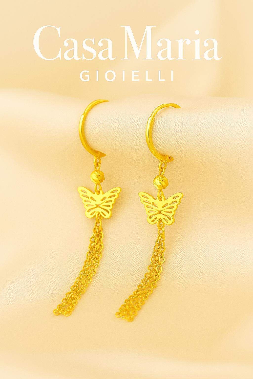 Ali di Luce Wings of Butterfly - 24K Hollow Yellow Gold AU9999 - Casa Maria Gioielli