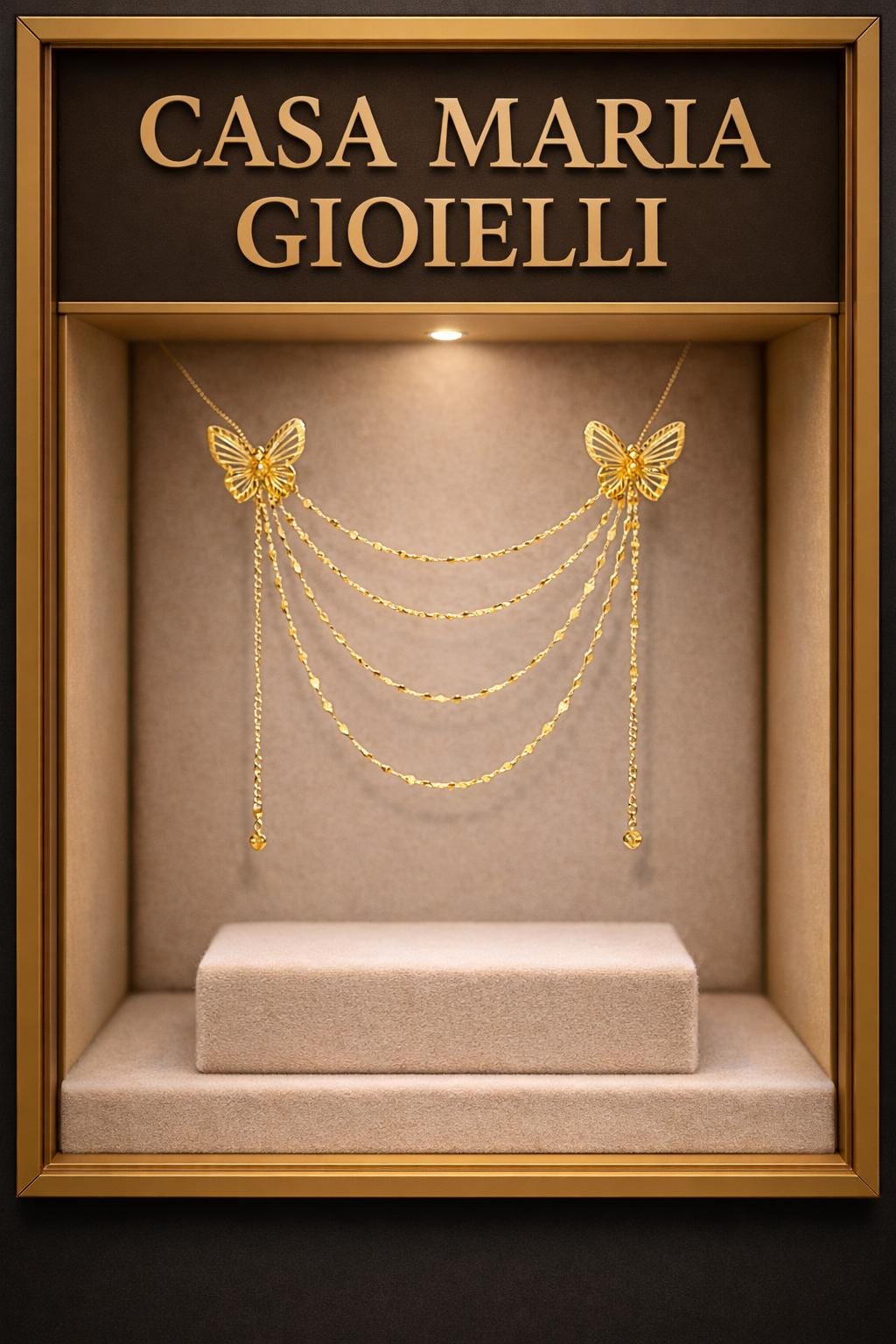 24K Gold Butterfly Necklace | Hollow Filigree Pendant