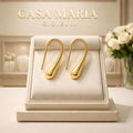 18K Hollow Yellow Gold Teardrop Earrings: Elegant Minimalist AU9999 Hollow Gold