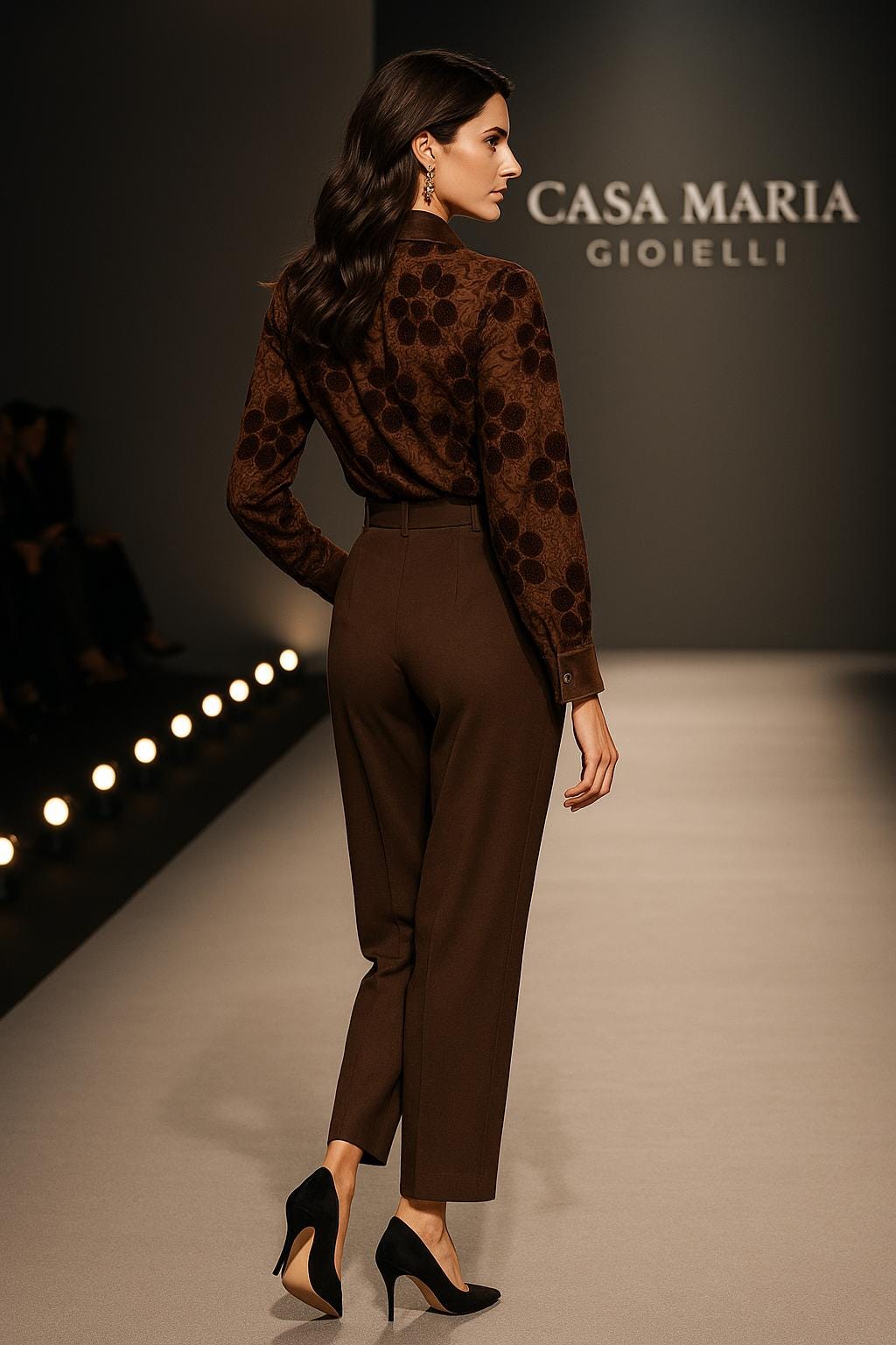 Camicia Ricamata Velvet-Embroidered Blouse Italian Craftmanship