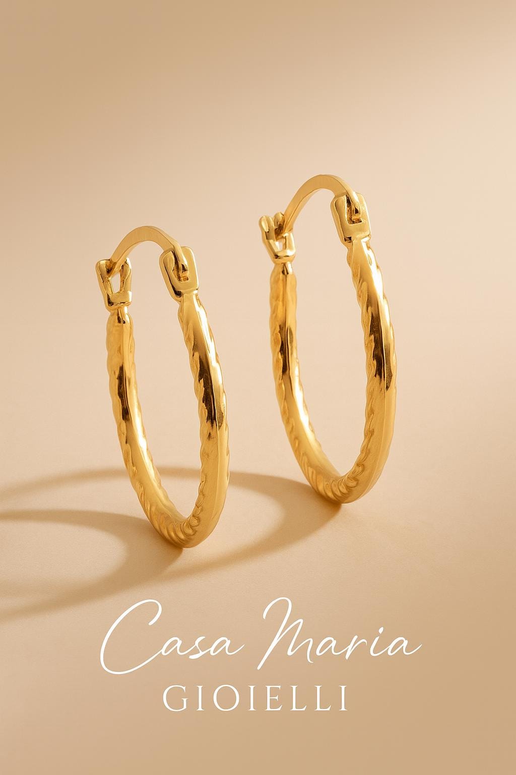 Cerceaux Dorati Hoops Earrings  - 10K Yellow Gold Hoop Earrings – Casa Maria Gioielli