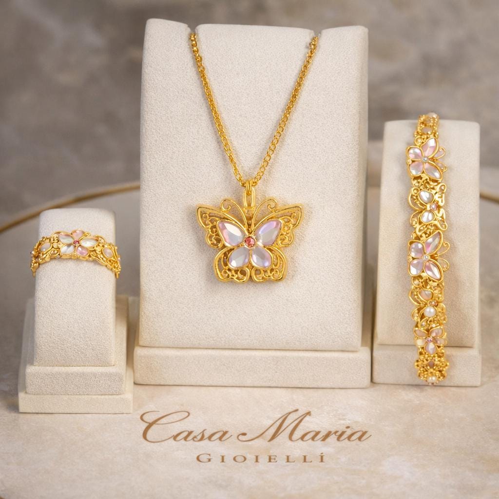 Perla di Luce Set | 24K Vermeil Gold | Natural Freshwater Pearls | Casa Maria Gioieilli