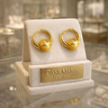 Cerchi Aurei Hoops | 24K Hollow Yellow Gold | Golden Sphere | Casa Maria Gioielli